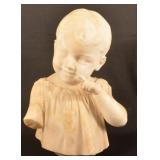 Italian Carved Alabaster Bust of Child