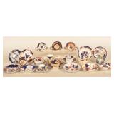 Antique Gaudy Welsh Cups & Saucers