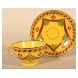 Antique Painted Canary Yellow Staffordshire