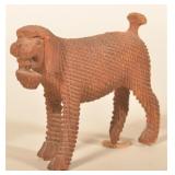 Small Aaron Mountz Carved Dog w/ Basket