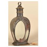 Tole-Painted Elliptical Tin Lantern