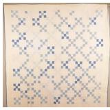 Vintage Irish Chain Hand-Stitched Quilt
