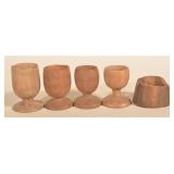 Group of Early Turned Wood Egg Cups
