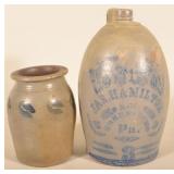 G & A Black Somerset, PA Crock & Hamilton Jug