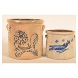 C.W. Braun Buffalo NY Crock & Small Bird Crock