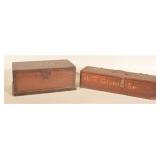 Two Folk Art Painted Boxes Incl Sailing Ship