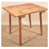 Early Red-Painted Carved Leg Table
