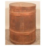 Great Large Tapered Wood Staved Lidded Barrel