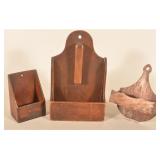 Group of Late-19th C. Primitive Wood Wall Boxes