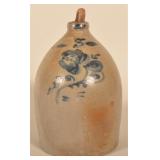 3-Gallon Salt-Glazed, Freehand-Decorated Jug