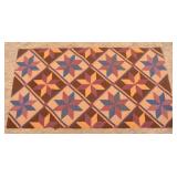 Antique Diamond & Star Pennsylvania Hooked Rug