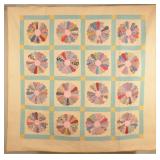 1930s Dresden Plate Stitched Quilt