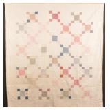 9-Patch Hand-Stitched Antique Quilt
