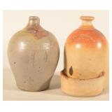 Ovoid Jug w/ Incised Dog & Taunton Chicken Waterer