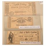 State of North Carolina Confederate Currency