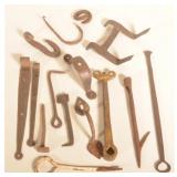 Early Wrought Iron Boot Scraper & Other Hardware