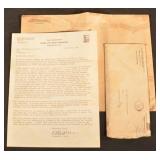 USS Warrington WWII KIA Condolence Letter