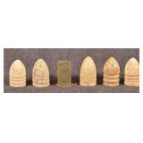 Union & CSA Civil War Bullets & Stopper Case