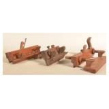 Three Antique Wood Plow Planes
