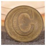 Dug Confederate Cavalry "C" Civil War Button