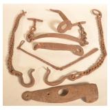 Early Pennsylvania Wrought Iron Wagon Parts