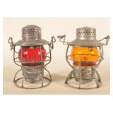 Yellow Globe Adlake Lantern & AT & SF RR Lantern