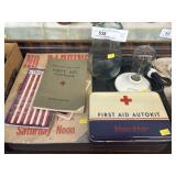 Electric Light w/ Globe and First Aid Kit