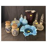 Art Glass w/ Eldreth Pottery Canister