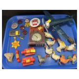 Vintage Metal Toy Birds & Other Items