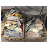 2 Boxes of Vintage Clothing & Fabric