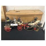 A.A. Import Repro. Cast Iron Fire Engine & Horses