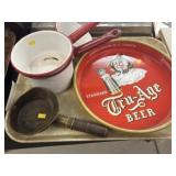 Enamelware w/ Advertising Serving Tray