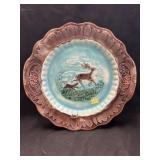 Majolica Stag Pattern Plate
