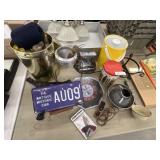 Spools, Kitchen Wares & License Plate