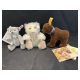(3) Miniature Plush Steiff Stuffed Toys