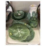 Assorted Lettuce Form Pottery