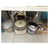 Pressure Cooker, Floor Fan, Waste Can