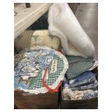 2 Boxes Assortment of Fabric, Textiles, & Linens