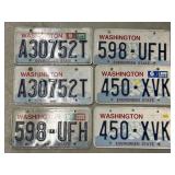 (6) Washington License Plates