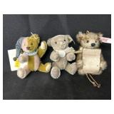 (3) Miniature Steiff Bears