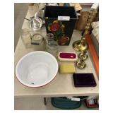 Candle Sticks, Waste Can, & Storage Jars
