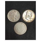 (3) Silver Half Dollars