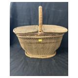 Wicker Woven Lidded Basket