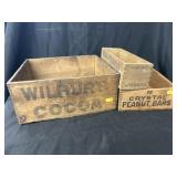 (2) Wooden Chocolate Boxes