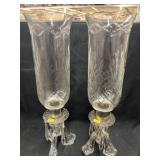 Pair Victorian Cut Glass Candleholders