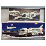(3) Boxed Hess Trucks & Helicopter
