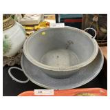 2 Enamelware Basins
