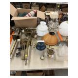 Assortment of Fluid Lights & Lamp Parts