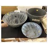 Agateware Food Molds w/ Pail