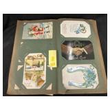 Excellent Antique Holiday Postcard Album